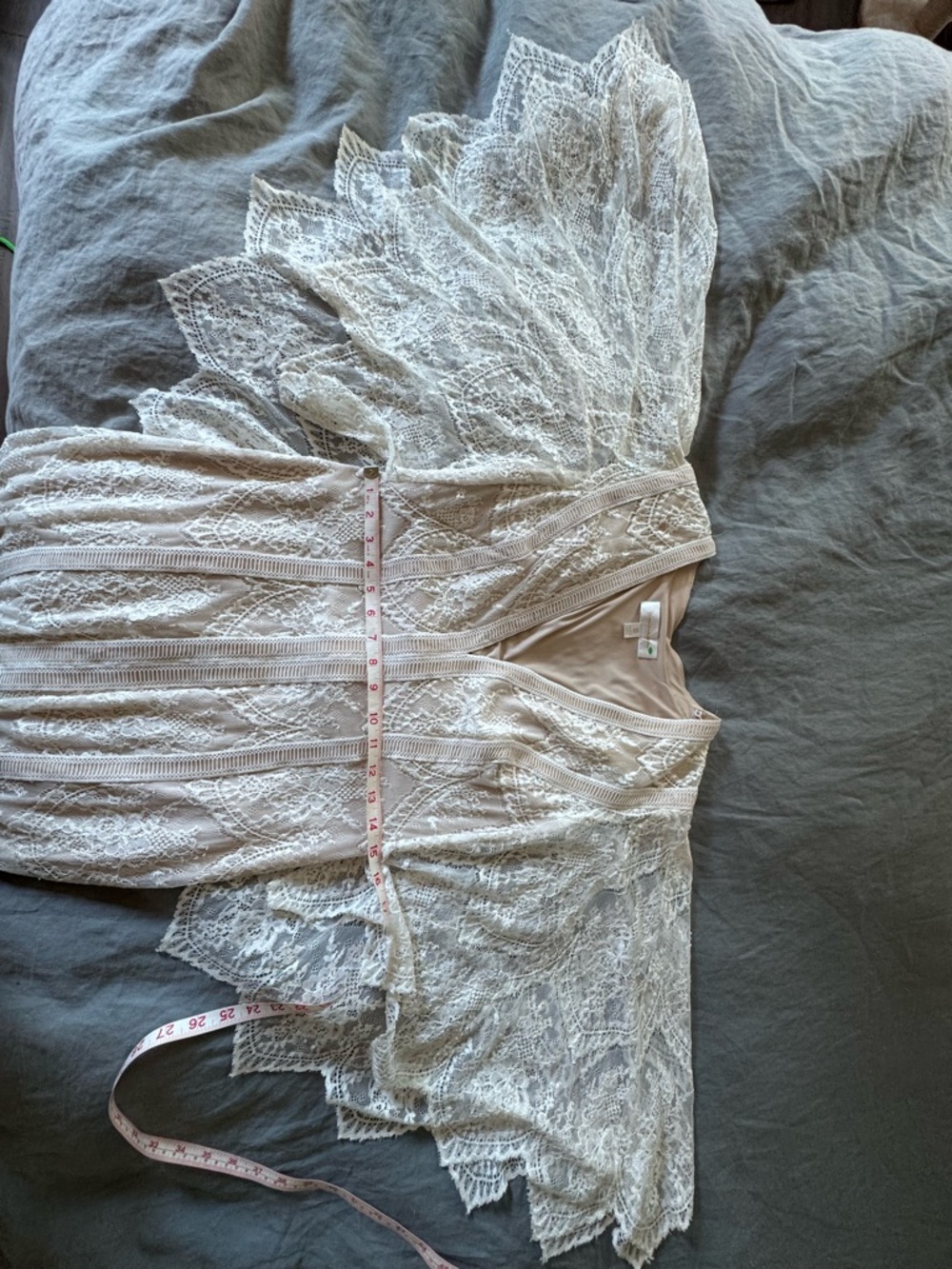 Anthropologie BHLDN x Tadashi Shoji Lorene Dress Boho Lace size 10 white/cream - Picture 8 of 13